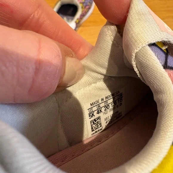 Adidas Kids Floral Slip-On Sneakers - White, Pink, Yellow, Blue - Picture 5 of 5